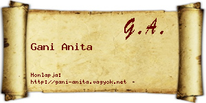Gani Anita névjegykártya